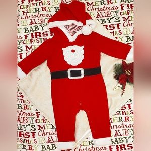 6-9 Month Boys One Piece Santa Outfit